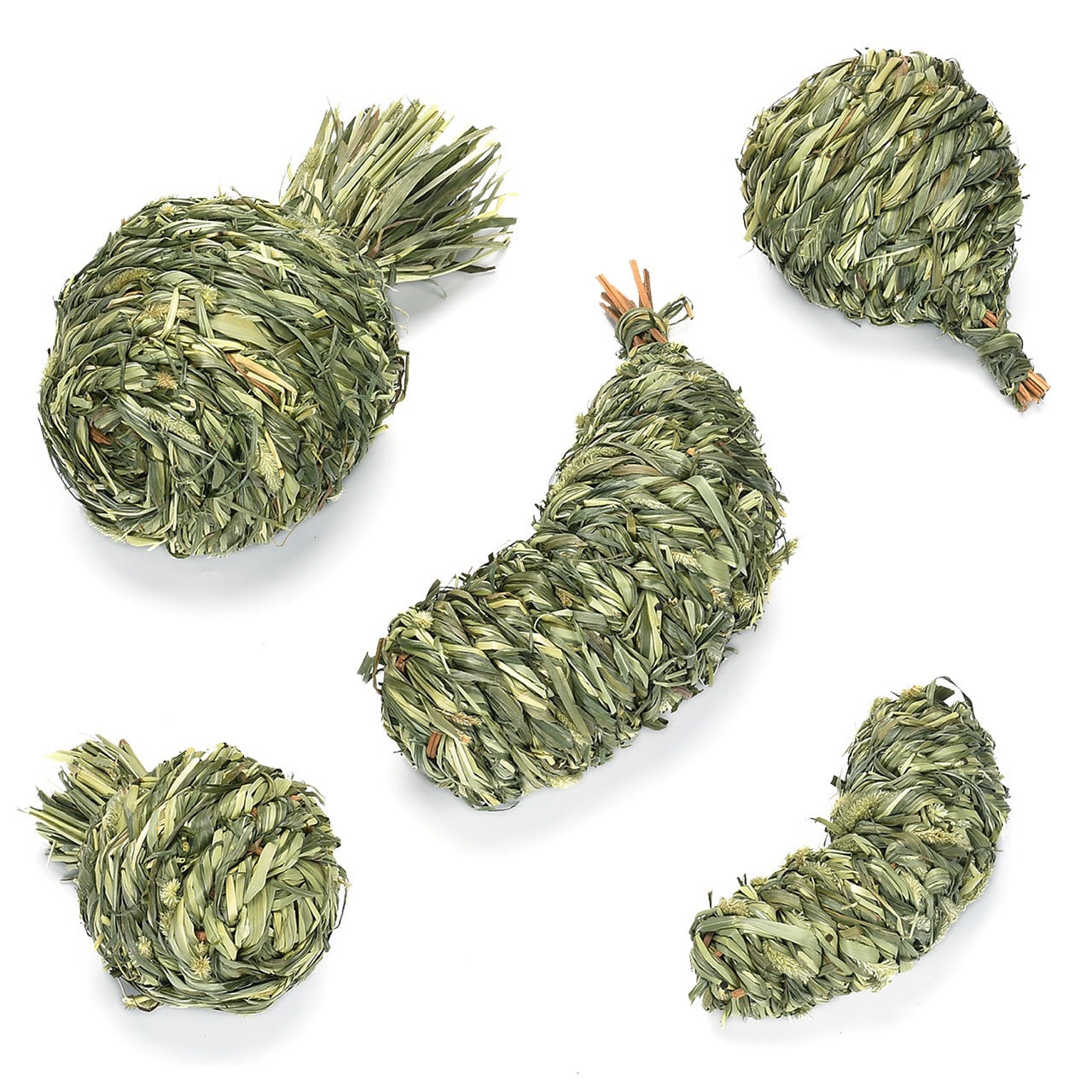 KFX-5940413 Pet Rabbit Stuffy Toys Set - Timothy Grass Chewable Snacks for Guinea Pigs and Small Animals