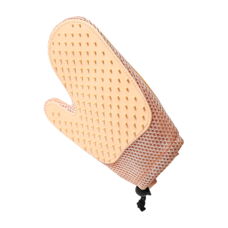 KFX-5943357 2-in-1 Pet Grooming Gloves for Hair Removal and Bathing - Floating Fur Comb for Dogs and Cats