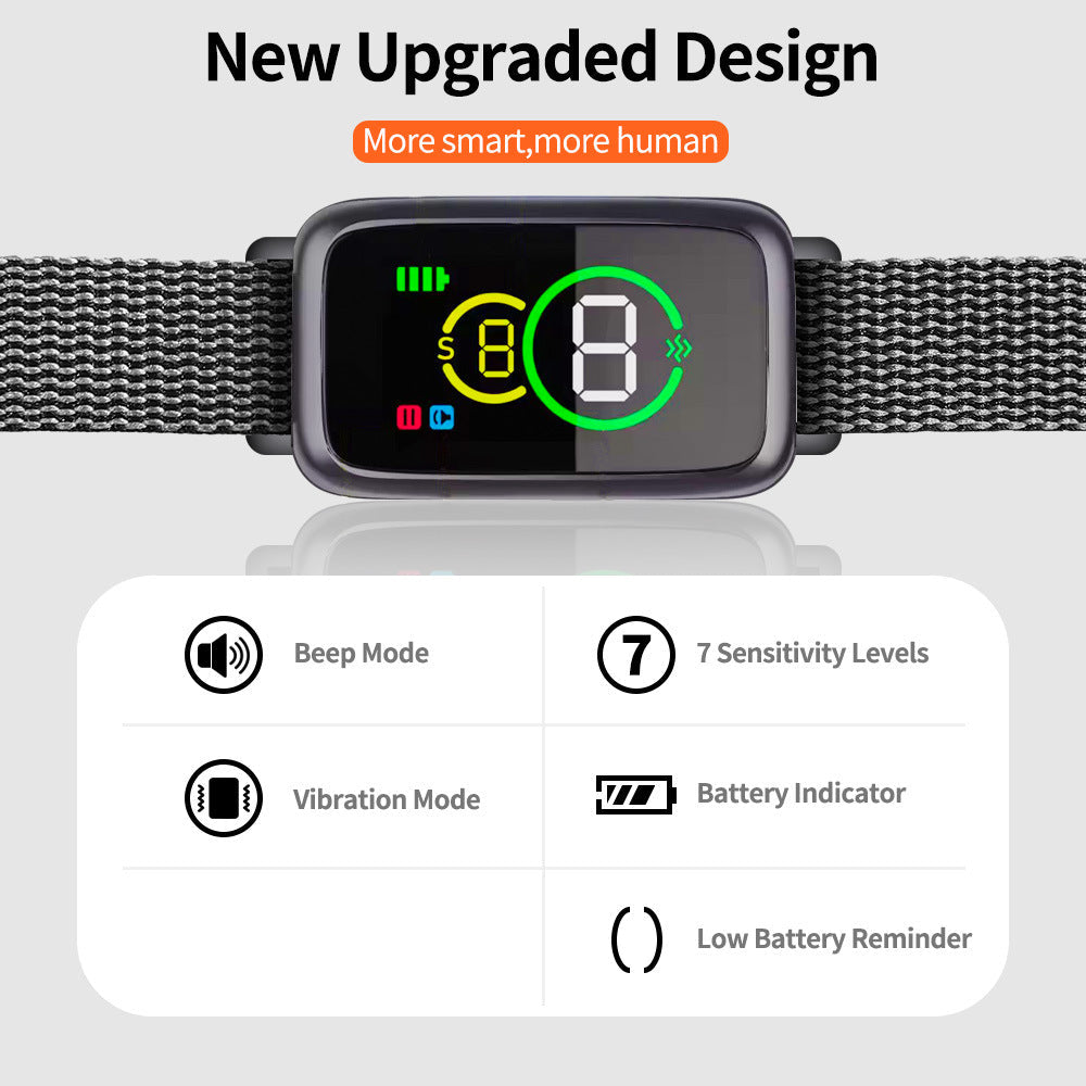 KFX-5943741 Color Screen Smart Bark-Stop Adjustable Collar with 7 Levels of Strength and Dual Modes