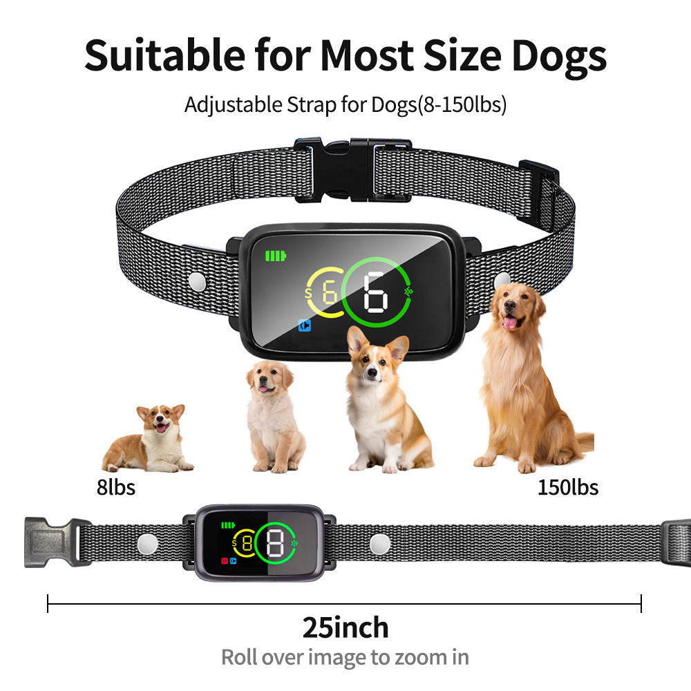 KFX-5943741 Color Screen Smart Bark-Stop Adjustable Collar with 7 Levels of Strength and Dual Modes