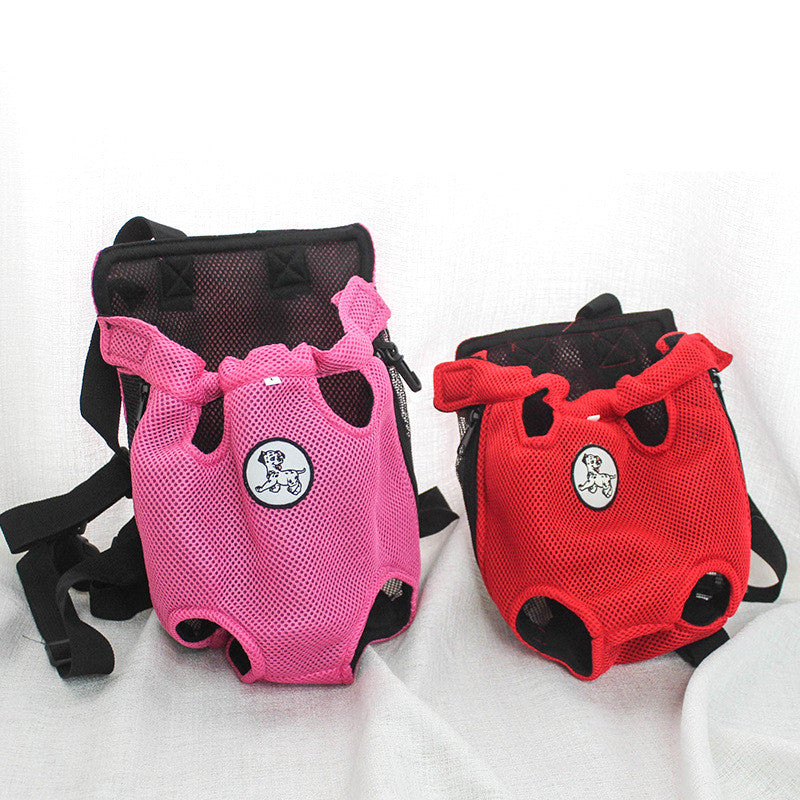KFX-5943997 Pet Chest Bag and Dog Backpack for Convenient Outings, Soft Nylon Material, Available in Red and Rose Red