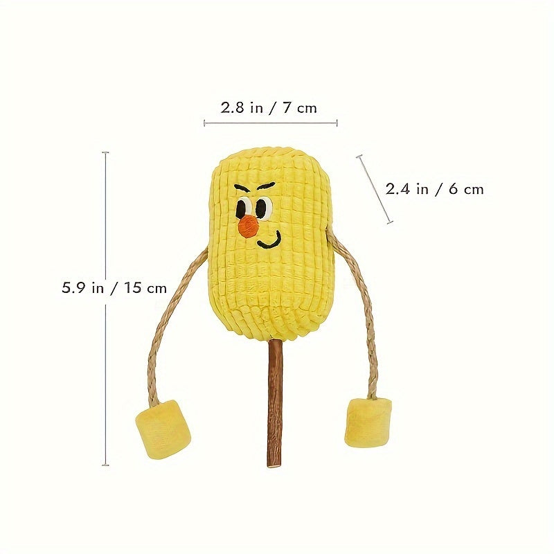 KFX-5945021 Natural Corn Cob Cat Toy with Catnip for Teeth Cleaning and Molar Care