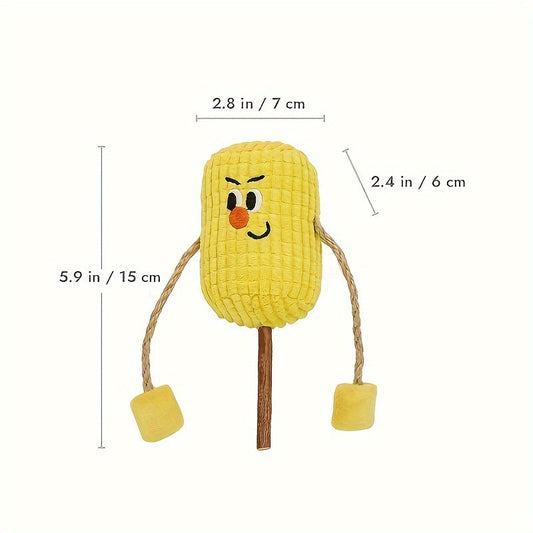 KFX-5945021 Natural Corn Cob Cat Toy with Catnip for Teeth Cleaning and Molar Care