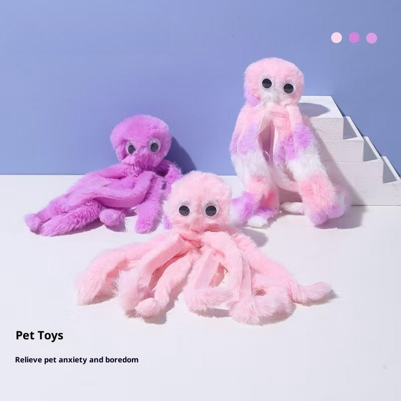 KFX-5947197 Plush Octopus Catnip Toy in Purple, Pink, and Mixed Colors for Cats