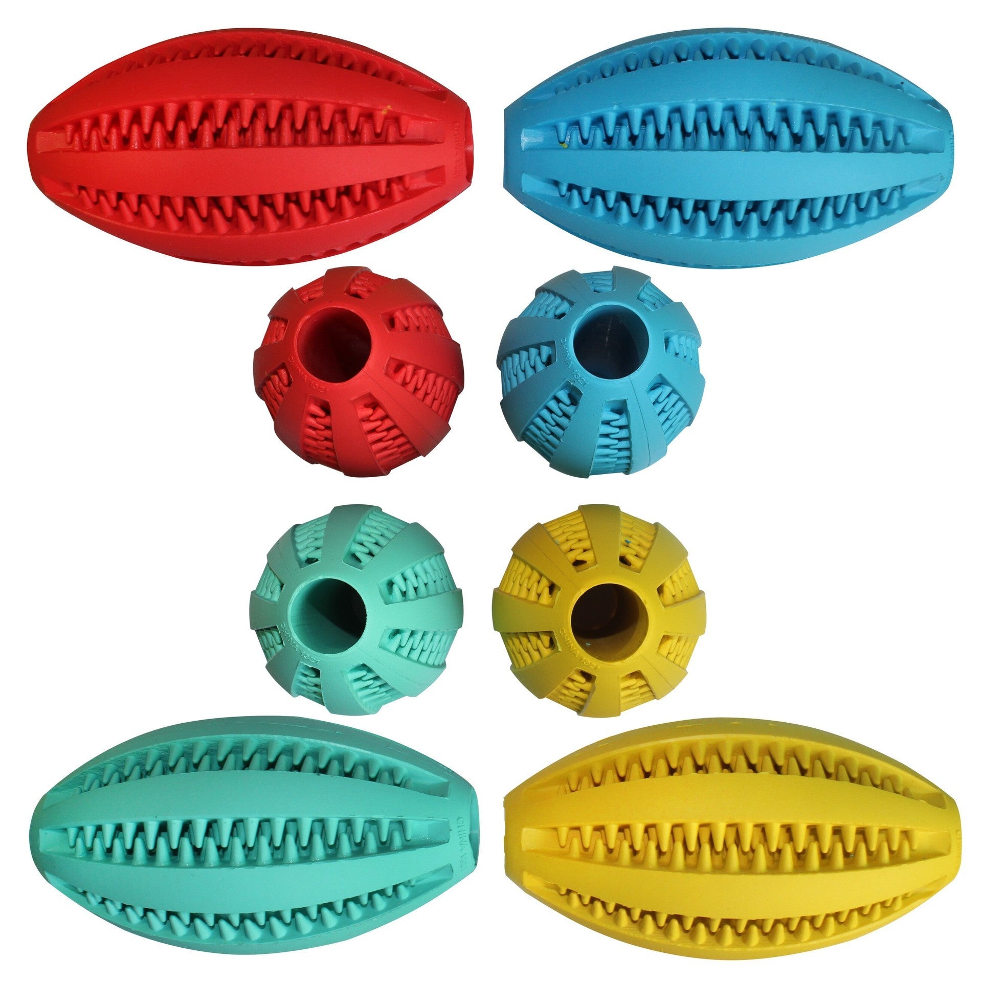 KFX-5948349 Bite-Resistant Rubber Dog Food Ball Toy - Mint Flavor Watermelon Design for Chewing and Play