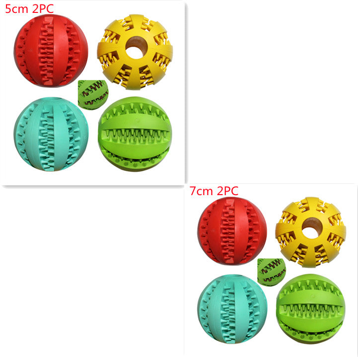 KFX-5948349 Bite-Resistant Rubber Dog Food Ball Toy - Mint Flavor Watermelon Design for Chewing and Play