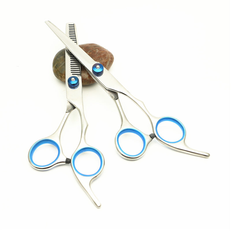 KFX-5949117 Dog Grooming Scissors and Comb Set - Stainless Steel Finishing Tools with Leather Bag