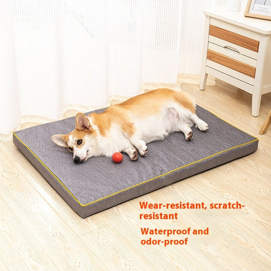 KFX-5949373 Waterproof and Scratch Resistant Dog Bed Mat in Oxford Gray and Blue, Soft Corduroy Options Available