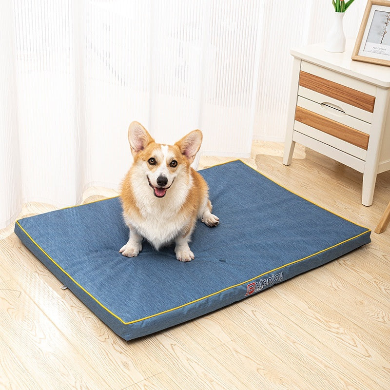 KFX-5949373 Waterproof and Scratch Resistant Dog Bed Mat in Oxford Gray and Blue, Soft Corduroy Options Available