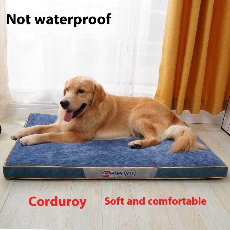 KFX-5949373 Waterproof and Scratch Resistant Dog Bed Mat in Oxford Gray and Blue, Soft Corduroy Options Available
