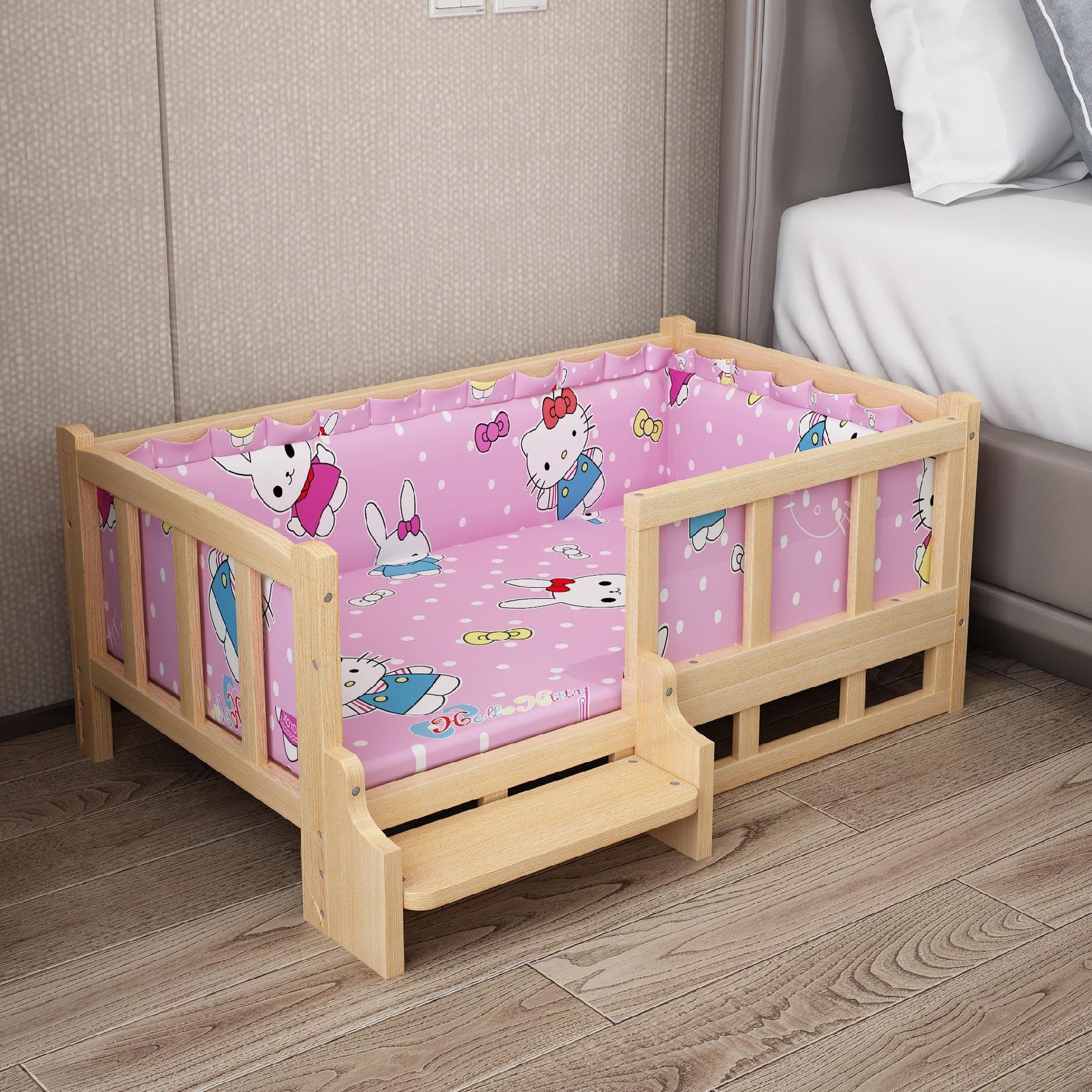 KFX-5951933 Stylish Wooden Dog Bed with Soft Cotton Cushion in Multiple Colors