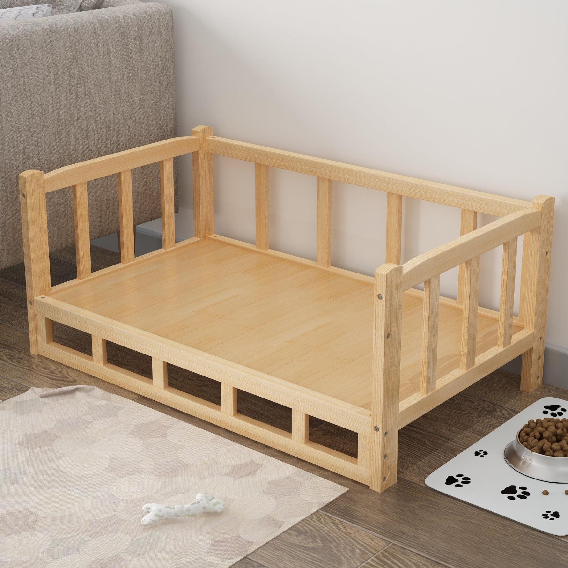KFX-5951933 Stylish Wooden Dog Bed with Soft Cotton Cushion in Multiple Colors