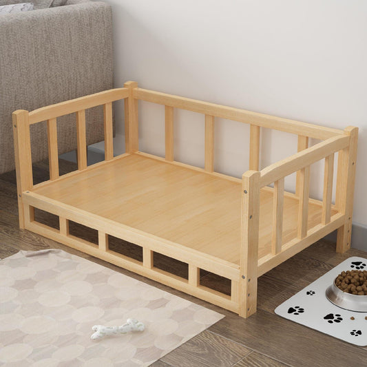 KFX-5951933 Stylish Wooden Dog Bed with Soft Cotton Cushion in Multiple Colors