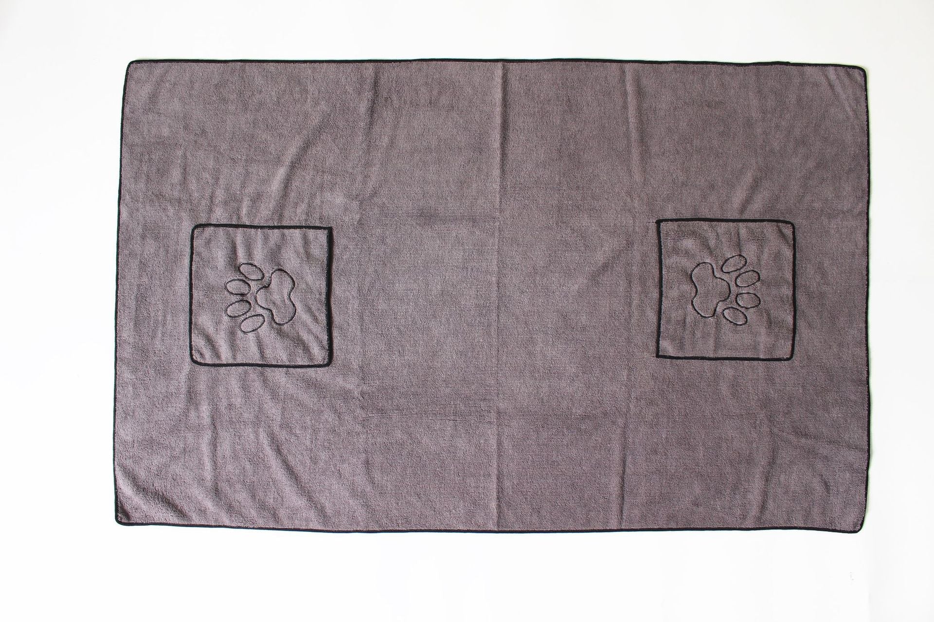 KFX-5952957 Absorbent Microfiber Pet Towel - Soft Cartoon Design, 50x100cm, Gray