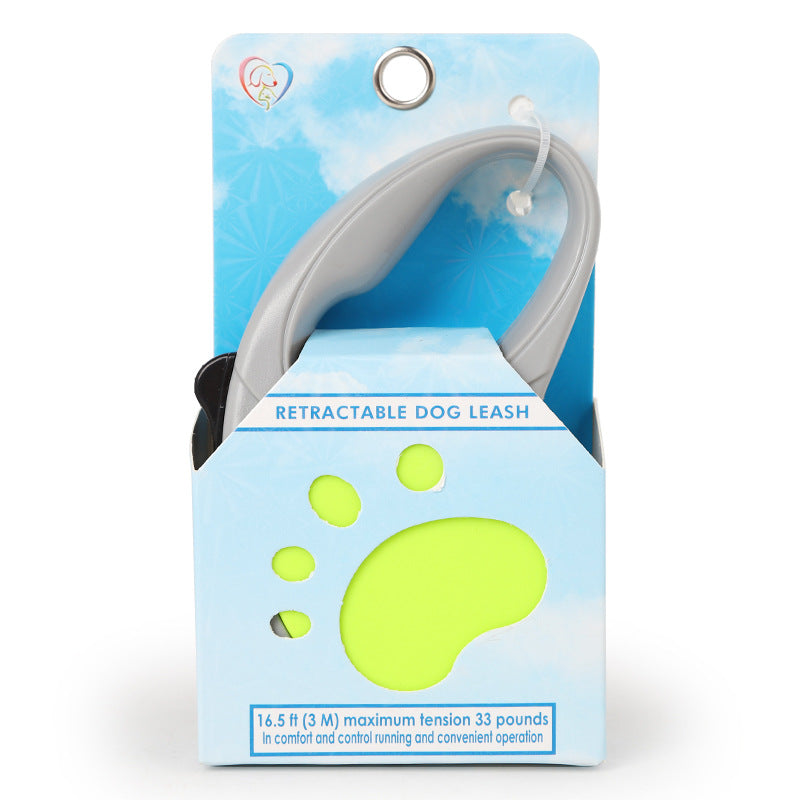 KFX-5953085 Telescopic Pet Leash - Two Color Options in Blue, Pink, and Fluorescent Green, 3m & 5m Lengths