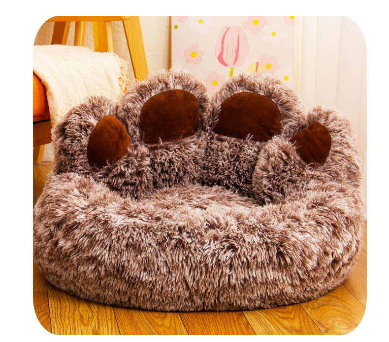 KFX-5953341 Bear Paw Plush Dog Nest in Various Sizes and Colors