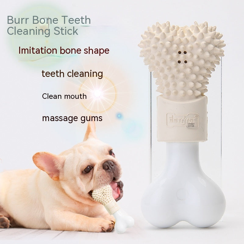 KFX-5954109 Bone-Shaped Refillable Dog Toothpaste Toy for Oral Care and Gum Massage