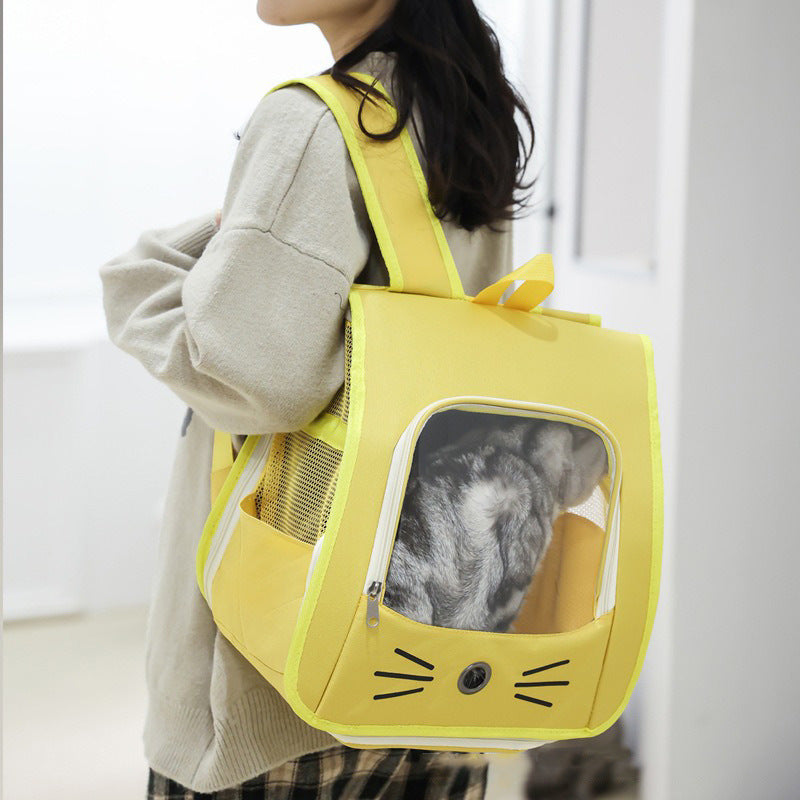 KFX-5955517 Breathable Oxford Fabric Cat Carrier Backpack for Dogs and Cats - Portable Transport Bag
