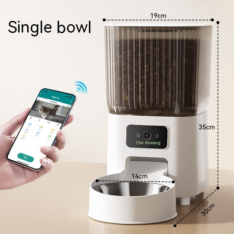 KFX-5957053 Smart Automatic Pet Feeder with WiFi Video Monitoring and Interactive Voice Control for Cats and Dogs