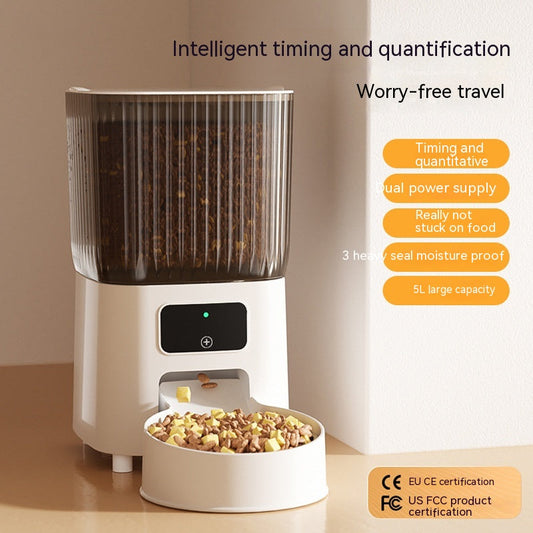 KFX-5957053 Smart Automatic Pet Feeder with WiFi Video Monitoring and Interactive Voice Control for Cats and Dogs
