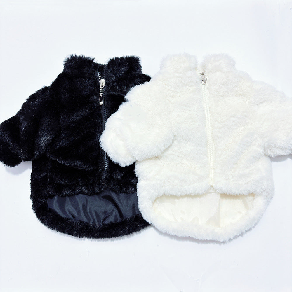 KFX-5957437 Warm Cotton-Padded Dog Coat in Black and White, Sizes XS to XXXL