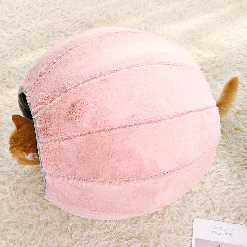 KFX-5958333 Winter Cat Bed Mat - Closed Deep Sleep Design, Universal Size 72x50x7cm, Plush Felt Material, 800g