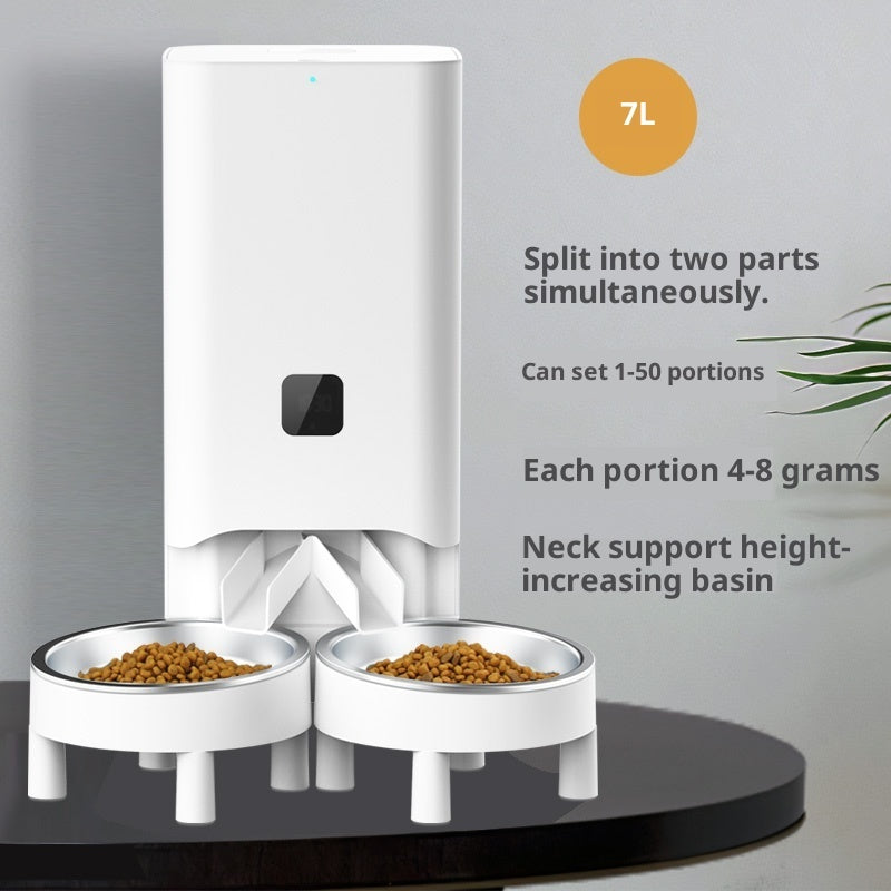 KFX-5962813 Smart Automatic Pet Feeder with Timed Feeding and Mobile Control, Includes 3 Stainless Steel Bowls
