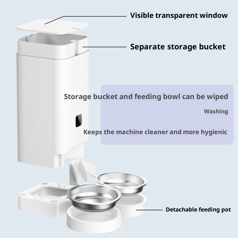 KFX-5962813 Smart Automatic Pet Feeder with Timed Feeding and Mobile Control, Includes 3 Stainless Steel Bowls