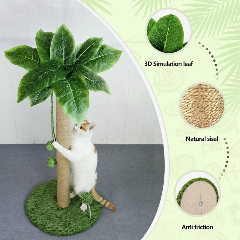 KFX-5963837 Sisal Scratching Post with Double Hanging Balls for Cat Claw Grinding, 62cm/82cm