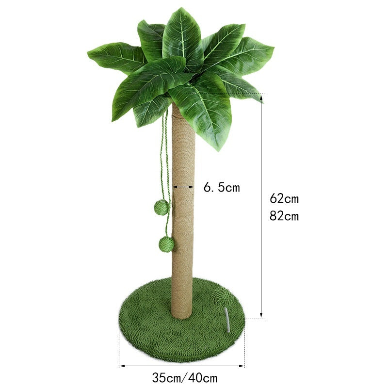 KFX-5963837 Sisal Scratching Post with Double Hanging Balls for Cat Claw Grinding, 62cm/82cm