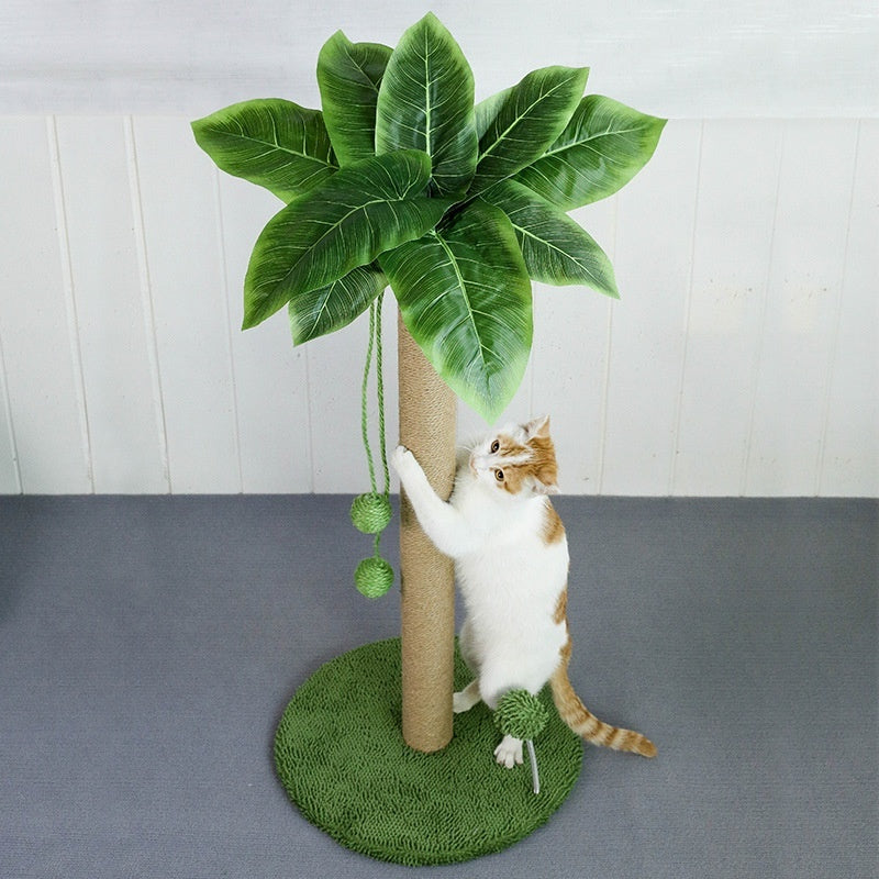 KFX-5963837 Sisal Scratching Post with Double Hanging Balls for Cat Claw Grinding, 62cm/82cm