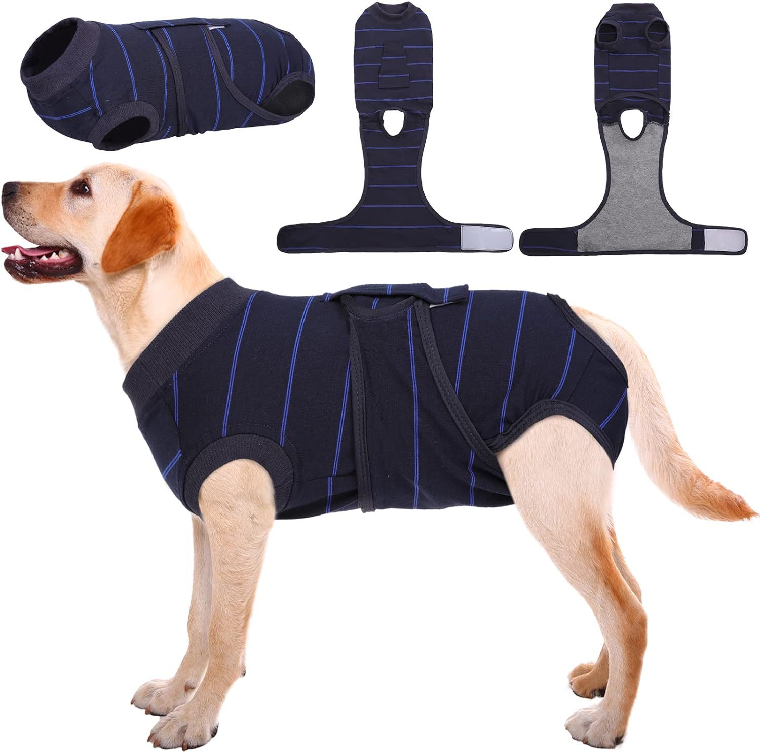 KFX-5964093 Anti-Licking Dog Rehabilitation Jumpsuit - Black, Multiple Sizes Available
