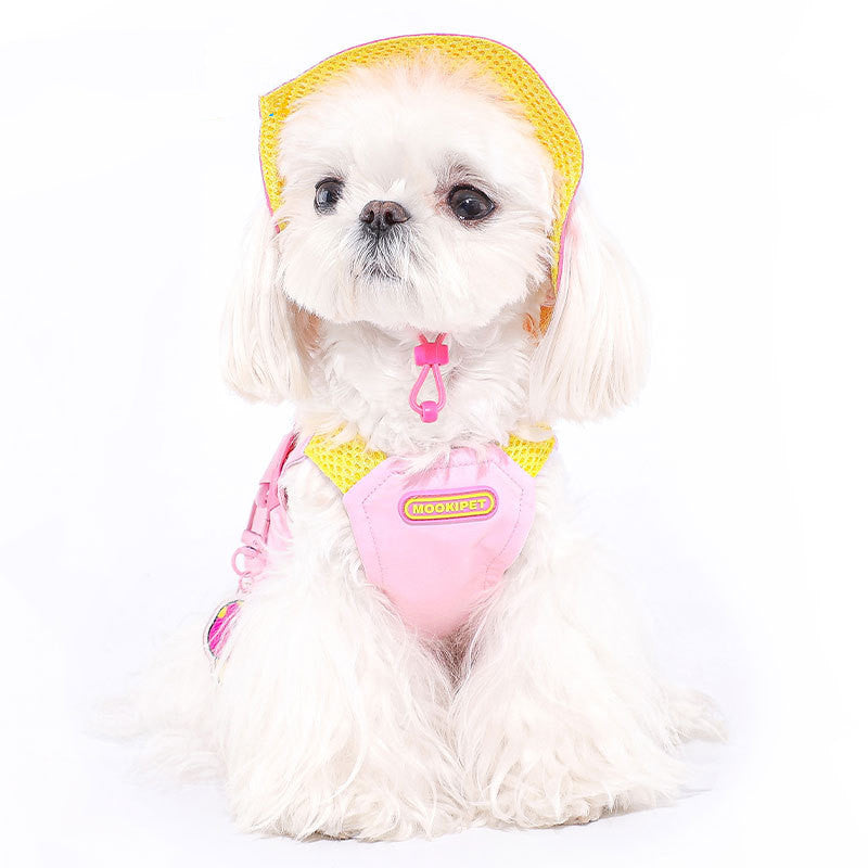 KFX-5964605 Pink Bichon Teddy Schnauzer Traction Pet Vest - XXS to XXL Sizes Available