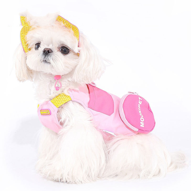 KFX-5964605 Pink Bichon Teddy Schnauzer Traction Pet Vest - XXS to XXL Sizes Available