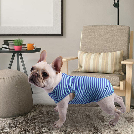 KFX-5969341 Striped Crew Neck Pet Tank Top in Various Colors and Sizes