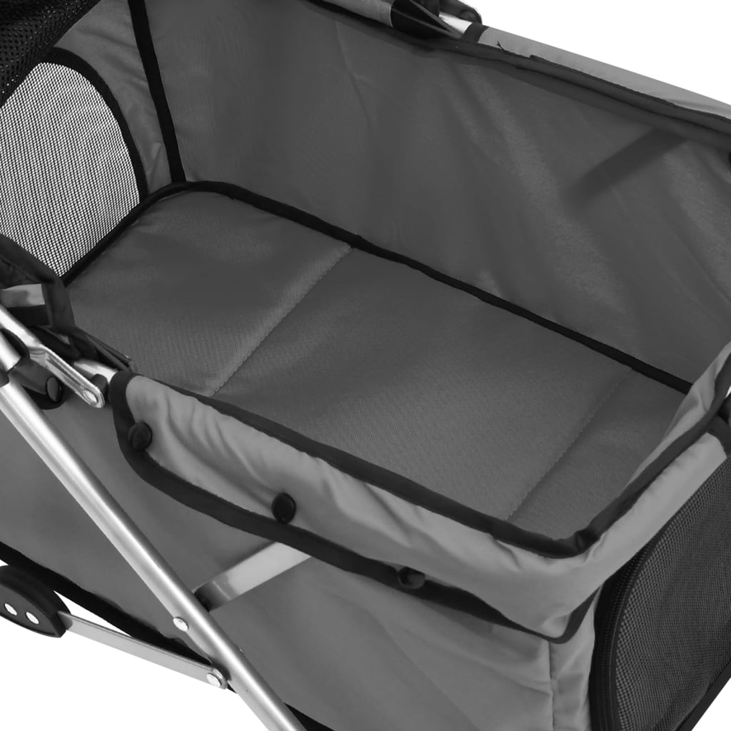 KFX-5970237 Foldable Pet Stroller with Sunshade - Portable 300D Oxford Fabric, 76x50x100 cm, Up to 15 kg Capacity