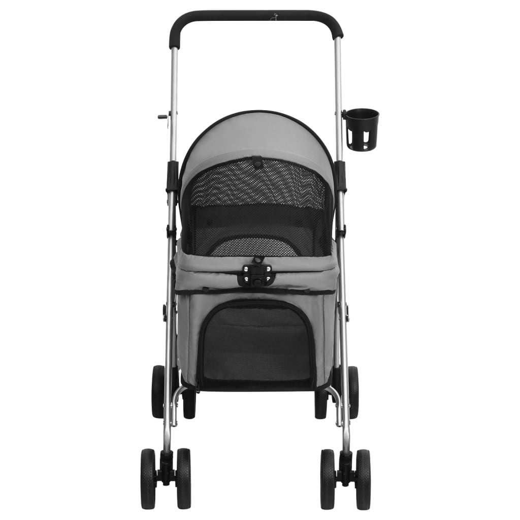 KFX-5970237 Foldable Pet Stroller with Sunshade - Portable 300D Oxford Fabric, 76x50x100 cm, Up to 15 kg Capacity