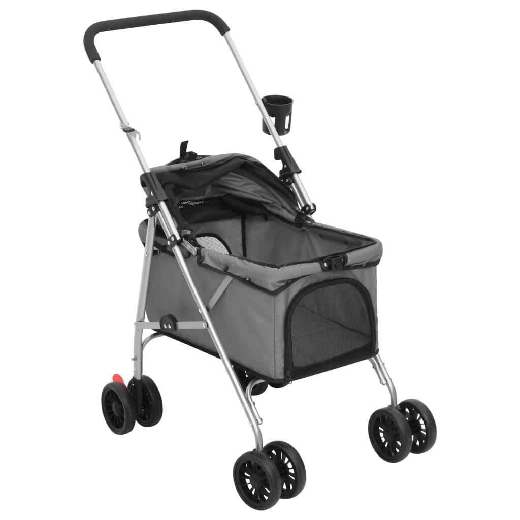 KFX-5970237 Foldable Pet Stroller with Sunshade - Portable 300D Oxford Fabric, 76x50x100 cm, Up to 15 kg Capacity