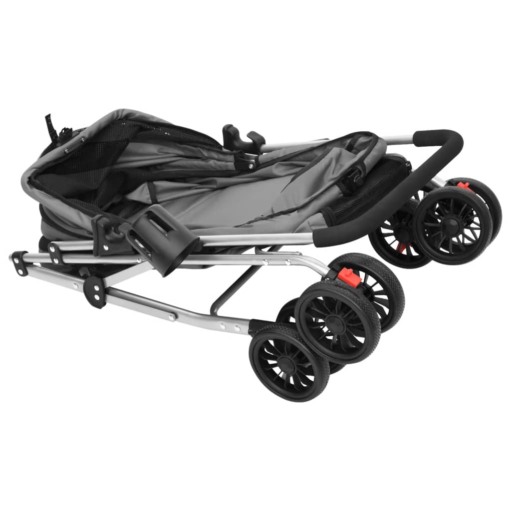 KFX-5970237 Foldable Pet Stroller with Sunshade - Portable 300D Oxford Fabric, 76x50x100 cm, Up to 15 kg Capacity