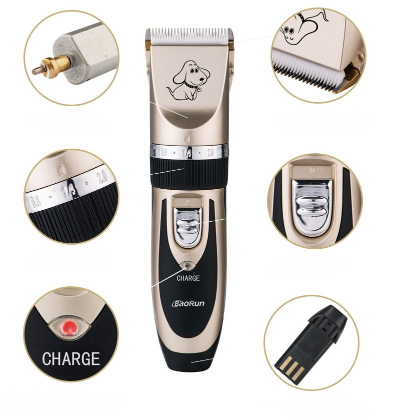 KFX-5970365 Ceramic Pet Hair Clipper with 24-tooth and 33-tooth Blade Options