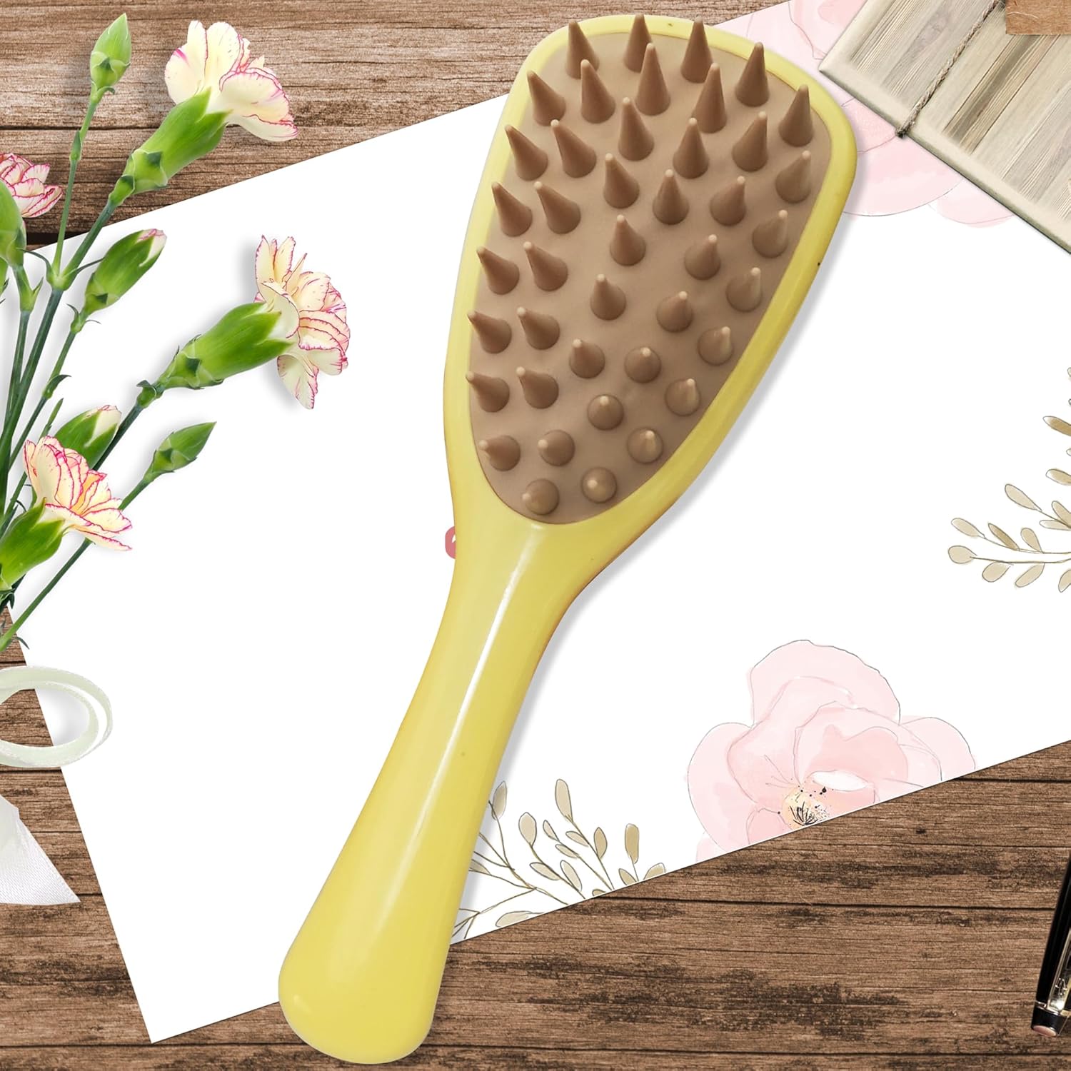 KFX-5972029 Silicone Pet Shampoo Brush for Dogs and Cats - Bathing, Massaging, and Shedding Tool with Comfortable Handle