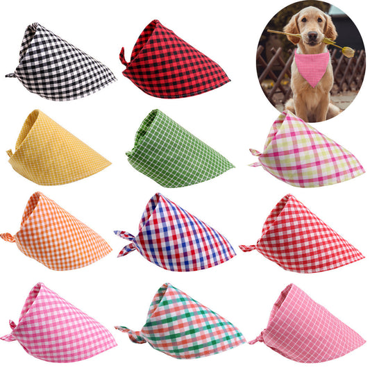 KFX-5972157 Plaid Pet Towelettes for Dogs and Cats - Cotton Cleaning Wipes in Multiple Colors and Sizes