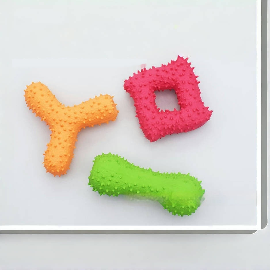 KFX-5975357 Pet Latex Toys Barbed Bone - Sound Toy for Effective Tooth Cleaning