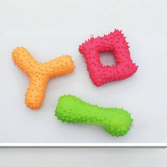 KFX-5975357 Pet Latex Toys Barbed Bone - Sound Toy for Effective Tooth Cleaning