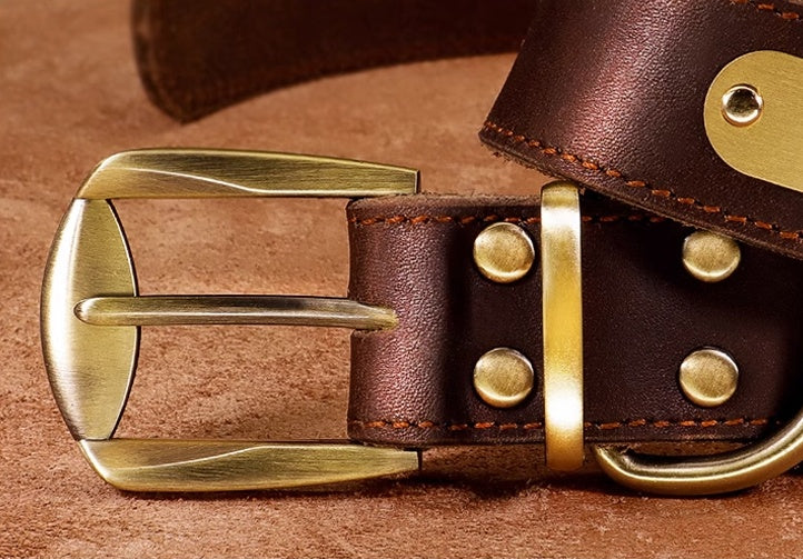 KFX-5976381 Genuine Cowhide Engraved Anti-Loss Dog Collar - Dark Brown, Multiple Sizes Available