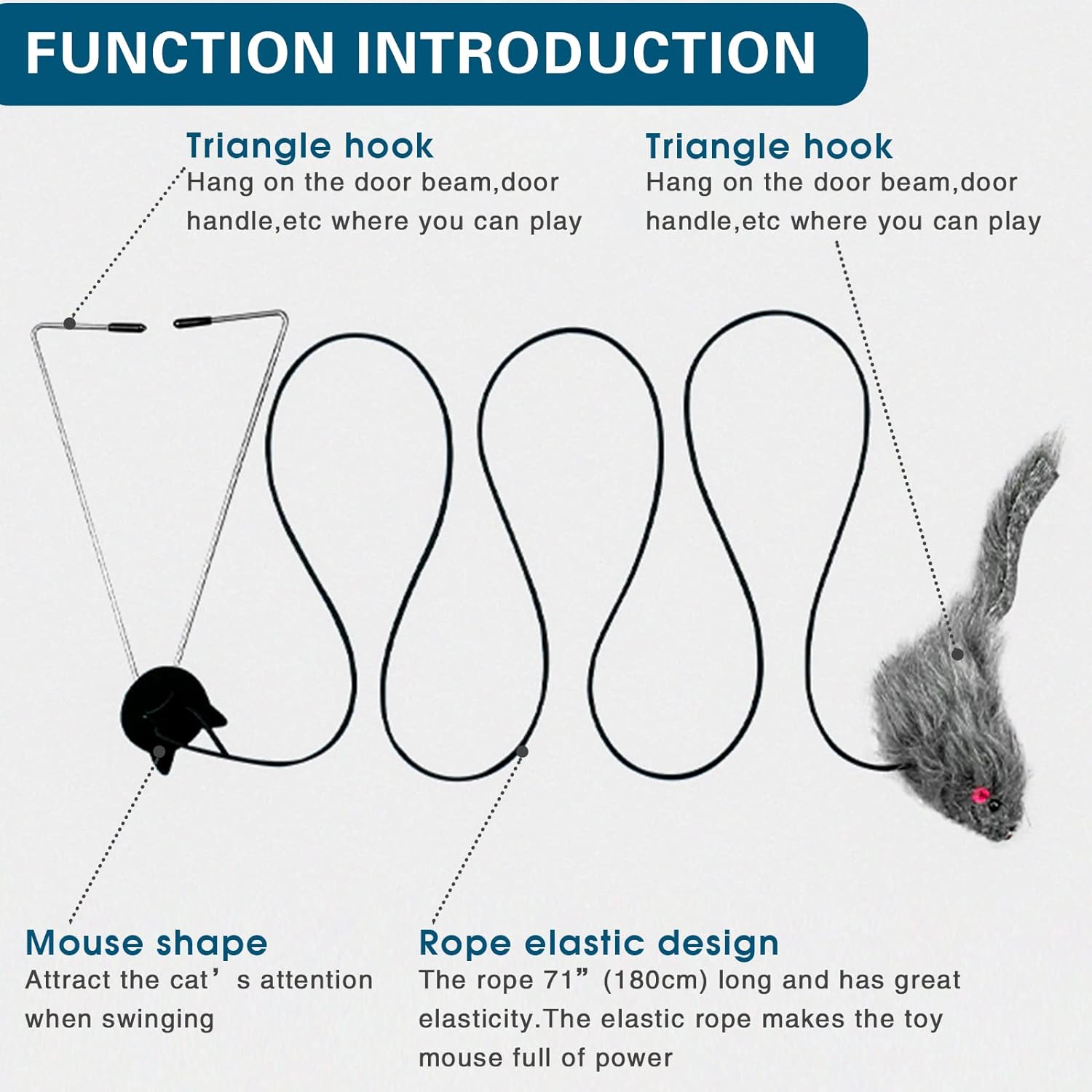 KFX-5977789 Retractable Interactive Feather Teaser Toy for Indoor Cats and Kittens - Safe and Durable Exercise Toy