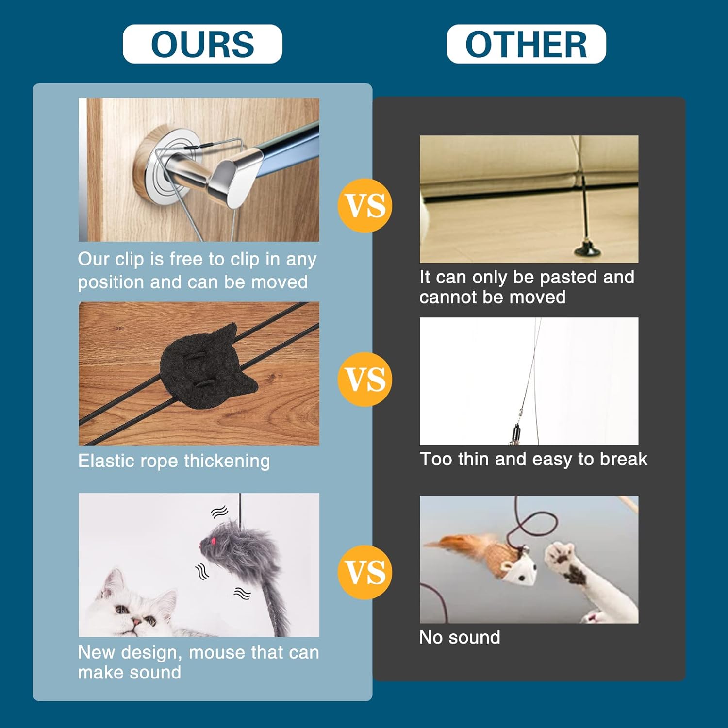 KFX-5977789 Retractable Interactive Feather Teaser Toy for Indoor Cats and Kittens - Safe and Durable Exercise Toy