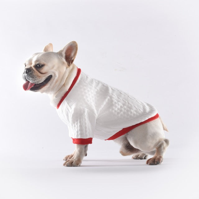 KFX-5978685 Casual White Twist T-Shirt for Pets in Small/Medium/Large Sizes