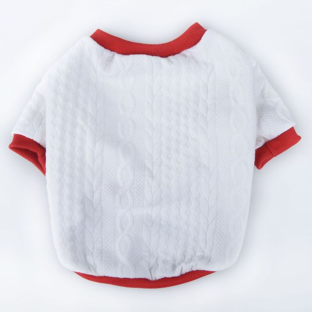 KFX-5978685 Casual White Twist T-Shirt for Pets in Small/Medium/Large Sizes
