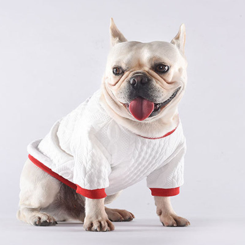KFX-5978685 Casual White Twist T-Shirt for Pets in Small/Medium/Large Sizes